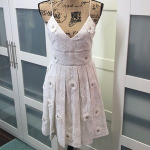 Michael Kors White Lace Floral Appliqué dress